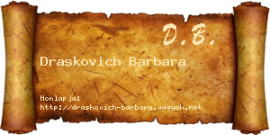 Draskovich Barbara névjegykártya